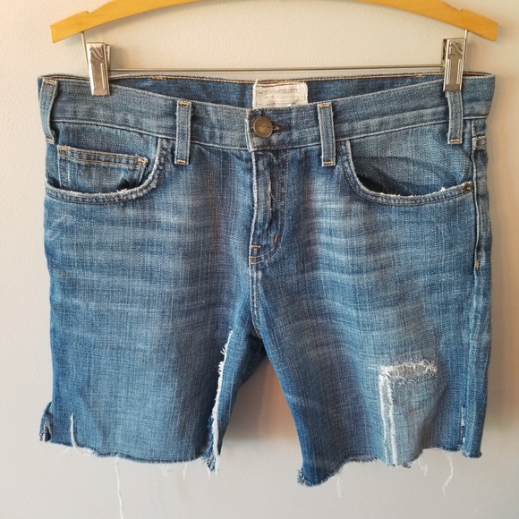 Current/Elliott Pants - Current/Eliott High Rise Destroyed Cut Off Shorts